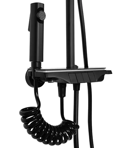 Душова система Rea Savio Led black з термостатом REA-P8410, Чорний матовий - фото 5