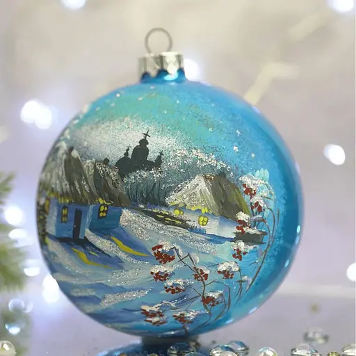 Ялинкова прикраса Санта Шоп Околиця села скло (4820001106916) - фото 3