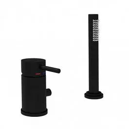 Змішувач на борт ванни зі збільшеним потоком БЕЗ ВИЛИВУ Paffoni Light black matt LIG048NO, Чорний матовий - фото 1