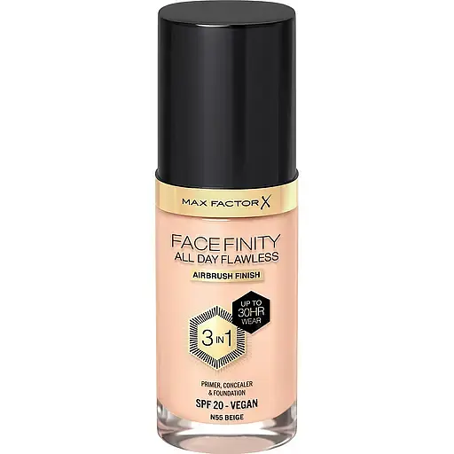 Тональна основа Max Factor Facefinity All Day Flawless 3 in 1 New відтінок N55 (Beige) 30 мл - фото 1