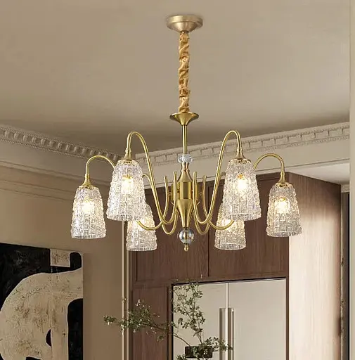 Светодиодная люстра Oрбита 5030 (Золотая) на 6 плафонов