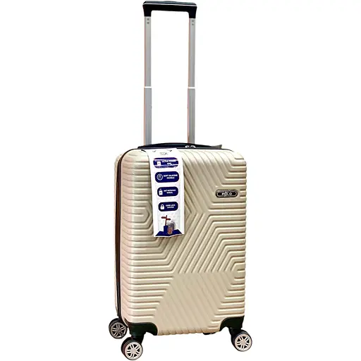 Чемодан Маленький (S) Поликарбонат На 4-х Двойных Колесах 50л POLO ПК017-S Молочный