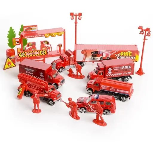 Игровой набор Пожарные с грузовиком, машинками и фигурками IM295