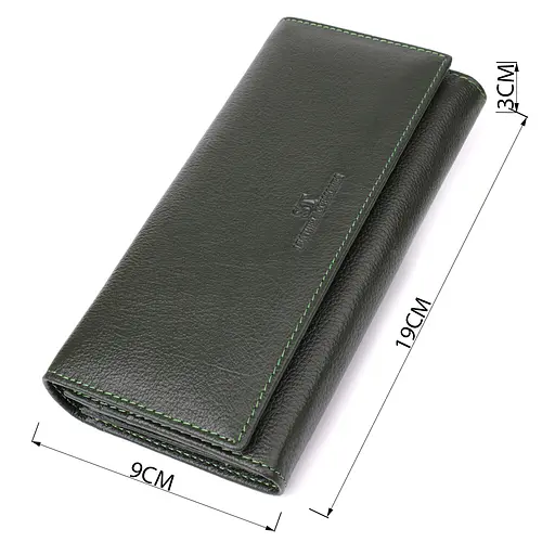 Кошелек в два сложения из натуральной кожи ST Leather 19х9х3 см acs0029693 - фото 3
