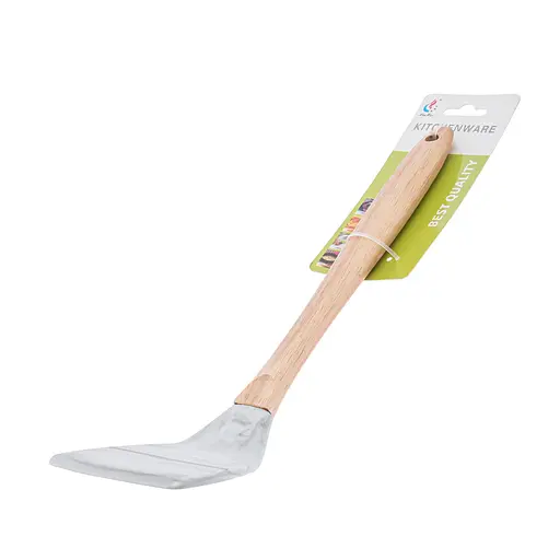 Лопатка силіконова під мармур з дерев'яною ручкою та петлею для підвішування 32.5 см, Kitchen Master 86311 - фото 6