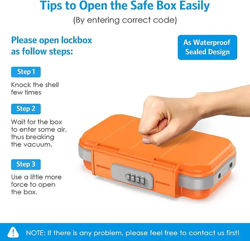 Портативний сейф AMIR, LockBox з кодом, водонепроникний протипригінний мінібезпечний для подорожей - фото 3