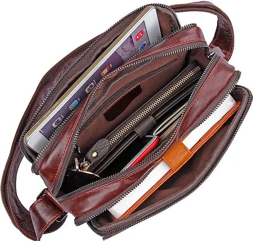 Чоловіча шкіряна сумка Vintage 23,5х17х5 см sum0012401 - фото 8