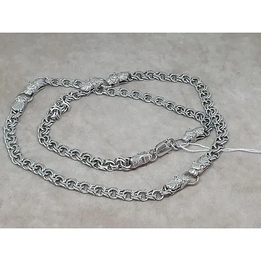 Серебряная цепочка Бисмарк со львом. 6035 60 - фото 5