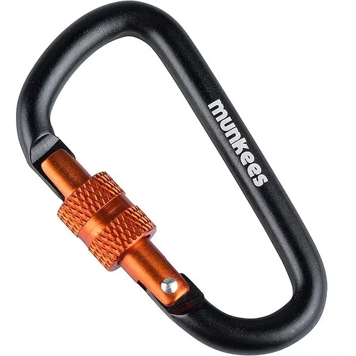 Брелок-карабін Munkees 3246 D with Screw Lock 6х60 мм Black (1012-3246-BK)