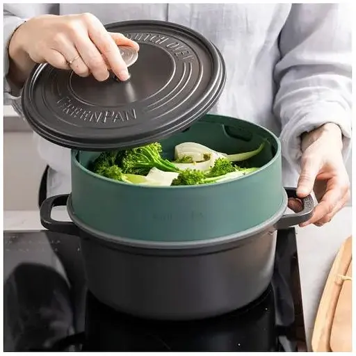 Вставка-пароварка GreenPan Steam 24 см зелена (CC006629-001) - фото 4