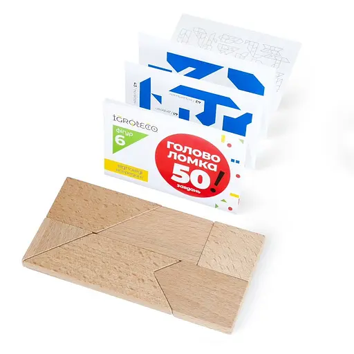 Дерев'яна головоломка "Танграм" Igroteco 900569, 6 елементів - фото 3