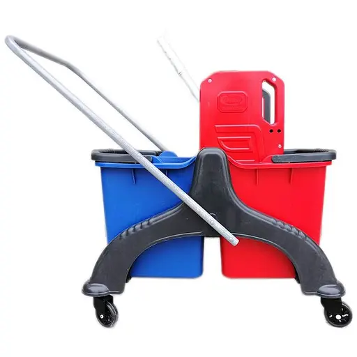 Візок для прибирання Planet 2 відра по 25 л з віджимом (00-00010249) - фото 2