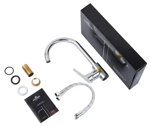 Змішувач для кухні з висувним виливом Kroner KRP Edelstahl Klassisch - ESG03915 (CV032281) - фото 8