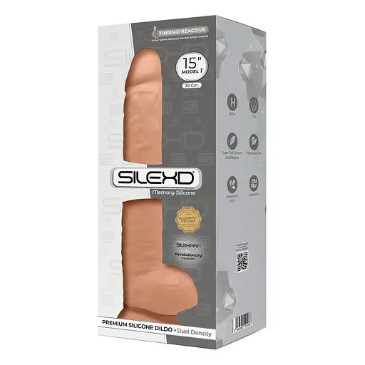 Фалоімітатор SilexD Kingston Flesh (MODEL 15in), двошаровий, силікон + Silexpan, діаметр 7 см - фото 3