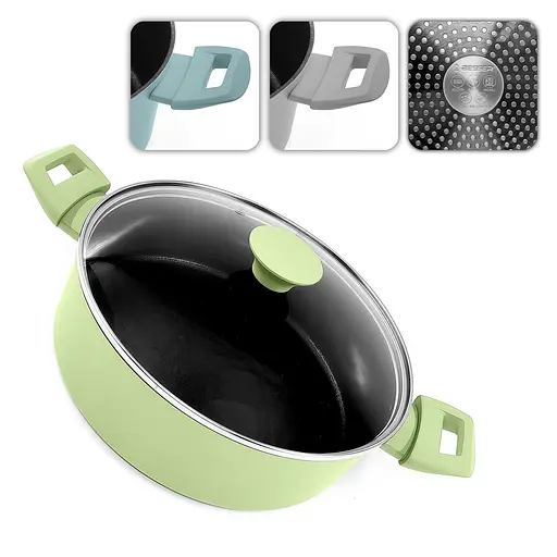 Каструля з кришкою литий мармур Megastone 10372-28S 4,5 л індукційне дно - фото 2