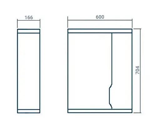 Зеркало для ванной ПіК Альба Z-1 правое со шкафчиком 60 см Белый 30412 - фото 2