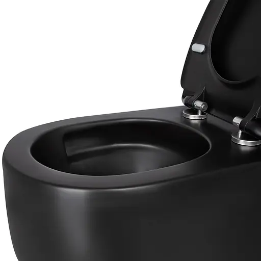 Унитаз подвесной Qtap Taurus безободковый с сиденьем Soft-close QT2433084EUQMB, Черный матовый - фото 8