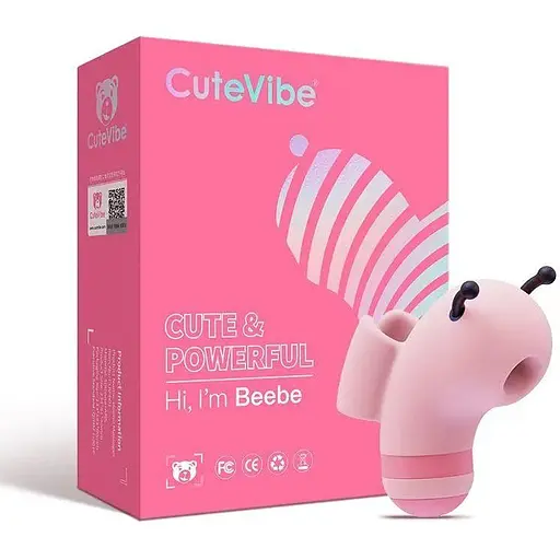 Вакуумний стимулятор з мікрострумами CuteVibe Beebe Pink на палець - фото 5