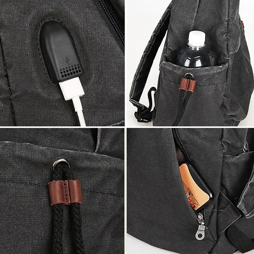 Городской рюкзак Muzee WB1883 черный (USB порт) - фото 3