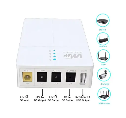 UPS ДБЖ безперебійне живлення для роутера, терміналу PON WGP 302 Optima 9 V 1 A, 12 V 2 A, 27 Вт 13500 mAh - фото 2