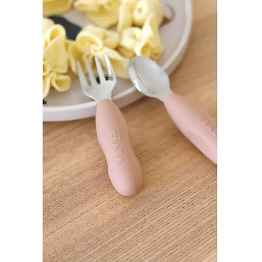 Набір ложка і виделка Beaba металевий 10+ рожевий (913596) - фото 3