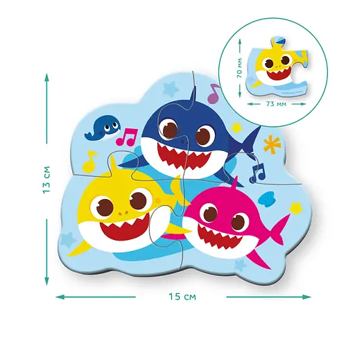 Пазл DoDo 2-3-4 елементи Baby Shark (200587) - фото 4