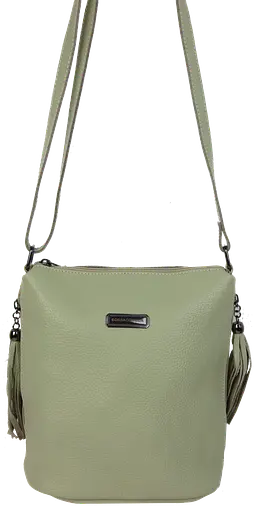 Женская кожаная сумка на плечо Borsacomoda салатовая sum0028729 - фото 3