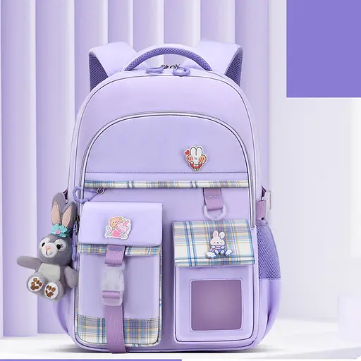 Рюкзак із брелком Зайченя, 30x17x44 см, 1 відділення, 6 кишень, на блискавці, C72832 (В асортименті) - фото 3