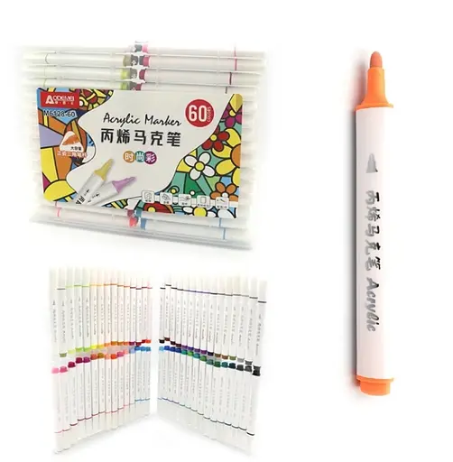 Набір акрилових скетчмаркерів Aodemei, трикутний корпус, 60 шт., 6128-60M