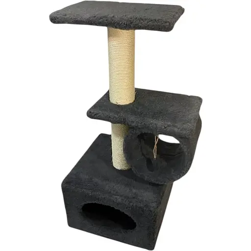 Дряпка Природа Саванна для котив з барабаном сіра 38x38x90 см [CD] - фото 2