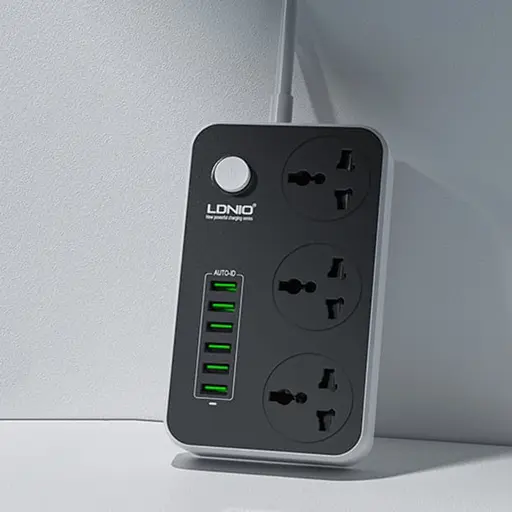 Сетевое зарядное устройство удлинитель LDNIO SC3604 6 USB 3 розетки 2m серо-черный - фото 2