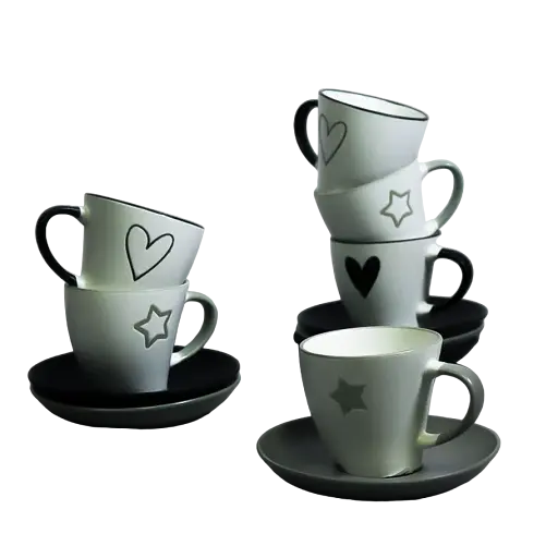 Набір чашок з блюдцями Vittora Зоряна любов 180 мл (134345) - фото 7