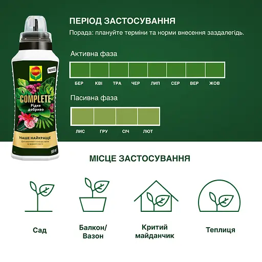 Жидкое универсальное удобрение COMPO Complete® 1 л - фото 5