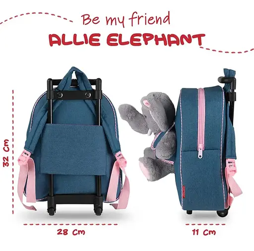 Дитячий рюкзак на колесах Perletti Toys Allie Elephant з м'якою іграшкою (P13033) - фото 3