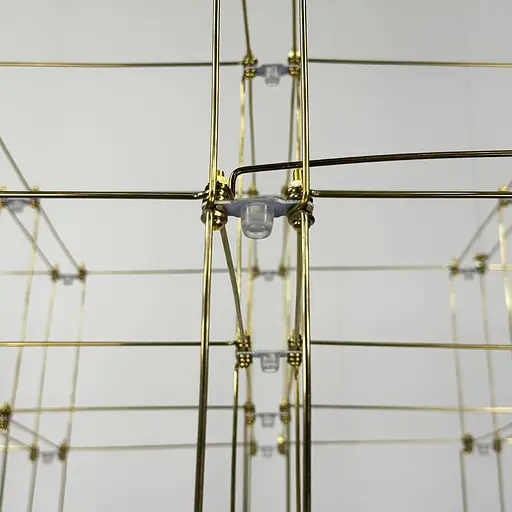 Золотая геометрическая люстра в форме параллелепипеда 120*60*60 см | Ст. MJ 199-1200*600*600 Titanium Line F - фото 3