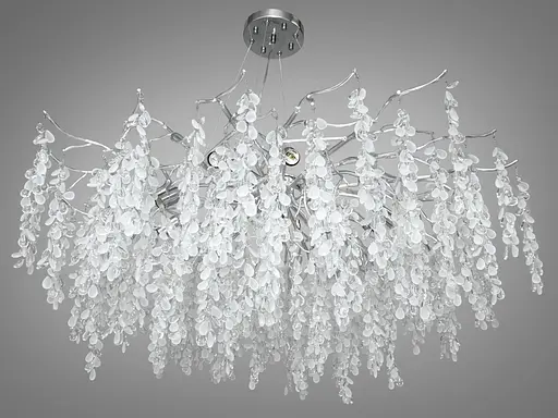 Модна новинка, алюмінієва кришталева люстра "Гліцинія", 14 ламп, хром - фото 3