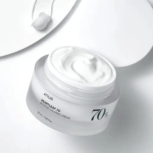 Успокаивающий крем для лица с экстрактом хауттюйнии Heartleaf 70% Intense Calming Cream Anua 50 мл - фото 2
