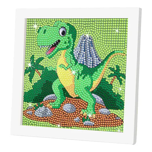Алмазна мозаїка для дітей Динозавр A5501E рамка 17,5-17,5 см