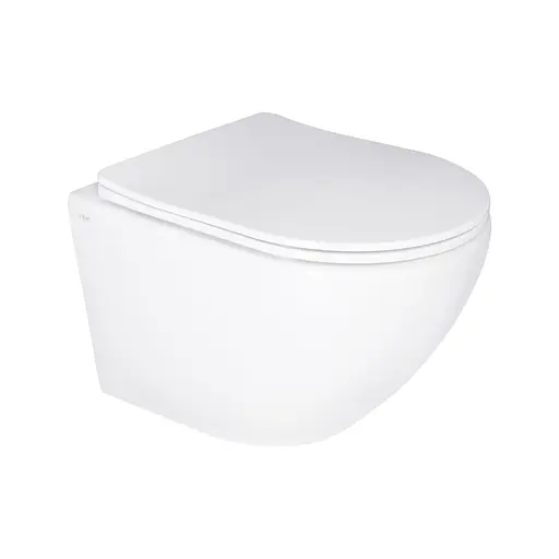 Унитаз подвесной Qtap Jay безободковый Ultra Quiet с сиденьем Soft-close QT07335177W, Белый - фото 1