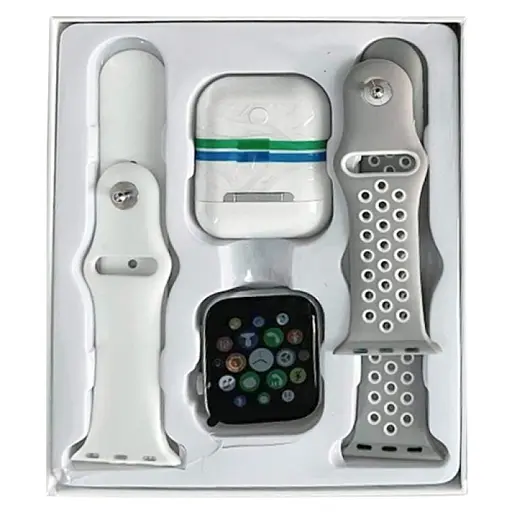 Смарт-часы T55 PRO MAX с двумя ремешками + беспроводные наушники White (17646) - фото 3