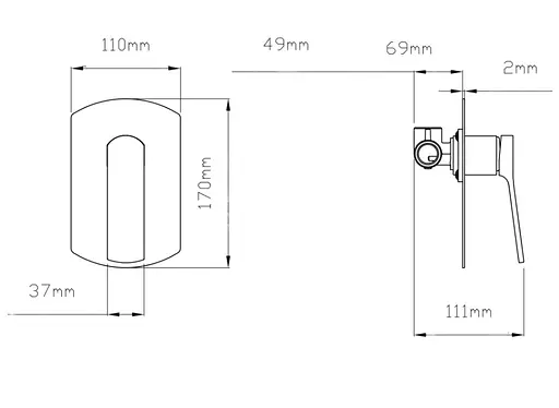 Змішувач для душу Qtap Slavonice, Matt Black (k35) прихованого монтажу QTSLA267BLM45903 - фото 5
