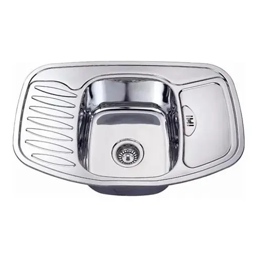 Мийка кухонна Kraft 7851 E Satin 2 крила 767х507х180x0,8 мм Нержавіюча сталь 30412 - фото 1