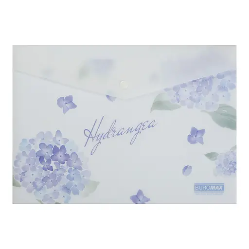 Папка-конверт А4 на кнопці DREAM ARABESKI світло-синя BM.3943-30 BUROMAX матовий напівпрозорий пластик (4823126805658) - фото 1