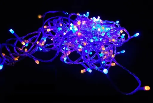 Гирлянда внешняя прямая 200 led RGB color (белый провод) 5мм 20м - фото 6