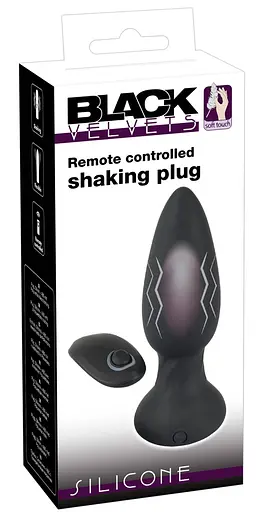 Анальна пробка Orion Black Velvets RC Shaking Plug 14.2 см (чорний) - фото 2