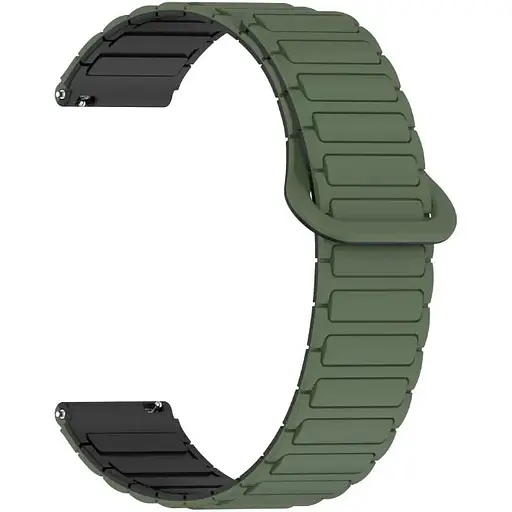 Ремешок DK CDK для Garmin Vivomove 3 20mm Silicone Shaped Magnetic Band (018822) (green / black)