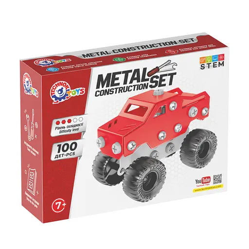 Конструктор металевий ТехноК, 100 деталей, 1317