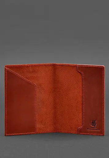 Шкіряна обкладинка для паспорта з австрійським гербом корал - фото 4