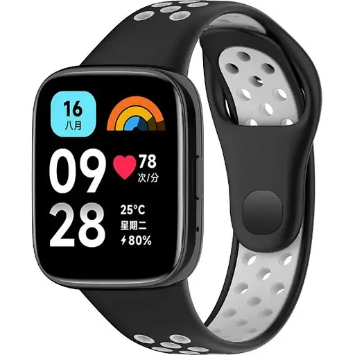 Ремешок DK для Xiaomi Redmi Watch 3 Active / 3 Lite Silicone Sport Band Nike (black / grey) - фото 3