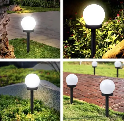Світильник садовий кульковий на сонячних батареях білий 3 шт - фото 3